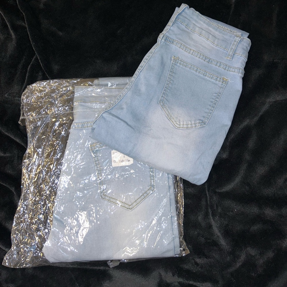 Light blue high rise jeans